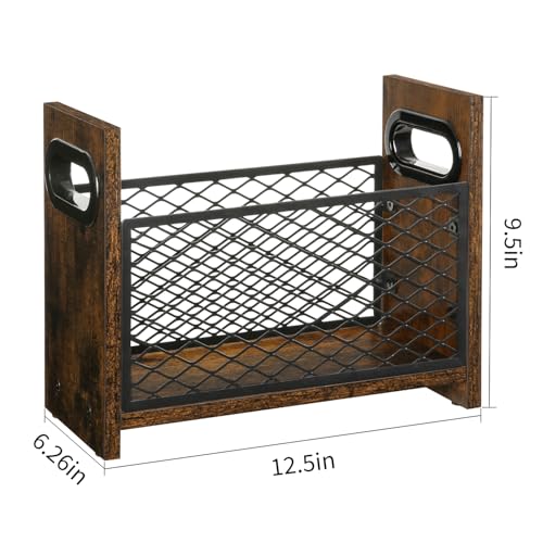 YINMIT Magazine Holder, Magazine Rack for Desktop and Home Office, Farmhouse File Storage Basket for Letters, Magazines, Books, Newspapers (Small) - size: Small