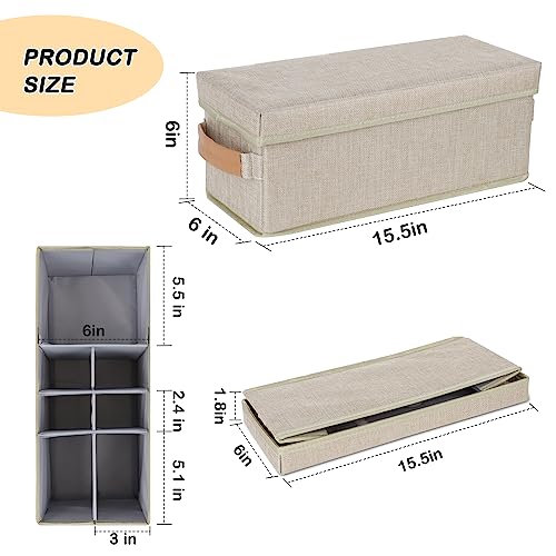 Lukeline Tampon Holder for Bathroom, Bathroom Storage Containers with Lid, Adjustable Divider Feminine Product Organizer, Tampon Organizer, Bathroom Accessories Decor Box,2-Pack - color: Beige, size: 2-Pack