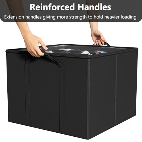 SUOCO 2 Pack Shoe Organizer for Closet, Fits up to 32 Pairs, Small Space Shoe Storage Boxes Bins Containers w/Adjustable Dividers and Clear Top, Black - color: Black