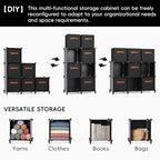 Cube Storage Organizer with Storage Bins, 6-Cube Shelves Units with 6 Organizer Bins, DIY Plastic Storage Shelves with Mallet, Closet Clothes Storage Shelves for Home, Bedroom, Living Room