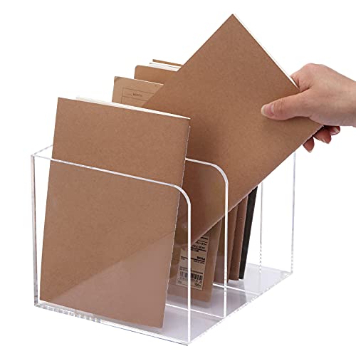 Magazine Holder, Clear Acrylic Magazine Rack, File Organizer for Office Desk, Book Organizer,-One-Piece-3 Vertical spaces,1 pack (B5)…… - style: 3 slots-B5