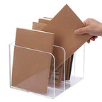 Magazine Holder, Clear Acrylic Magazine Rack, File Organizer for Office Desk, Book Organizer,-One-Piece-3 Vertical spaces,1 pack (B5)…… - style: 3 slots-B5