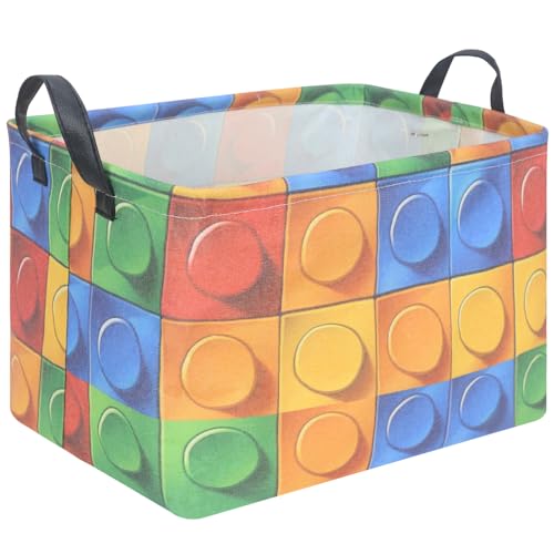 FXOLCSHE Building brick Basket,Building block book storage box,Laundry hamper,Waterproof foldable Kid's laundry basket,Shelf box,Baby Room decor(Building block) - color: Block