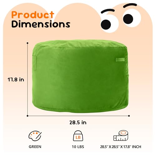 Hobestluk Bean Bag Chairs 2.5FT Bean Bag Chair with Memory Foam Filled & Machine Washable Cover,Beanbag Chair, Small Bean Bag Chairs for Playroom, Living Room, Bedroom - color: Lime, size: 2.5FT - 28.5" x 28.5" x 17.8"