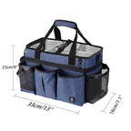 Large Wearable Cleaning Caddy Bag with Detachable Divider, Cleaning Organizer with Handles, Cleaning Supply Tote with Adjustable Shoulder Strap&Waist Belt for Cleaners & Housekeeper (Blue) - color: Blue