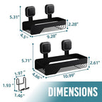 TAILI Shower Caddy Suction Cup 2 Pack,Stainless Steel Rustproof Shower Shelves,No Drilling Wall Mounted Basket,Large Capacity,Removable Suction Cup Bathroom Organizers & Home Decor,Black - style: 2xBlack