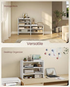 VASAGLE Shoe Rack for Closet, Stackable Shoe Organizer Shelf for Entryway, 3 Tiers, 11.7 x 24.4 x 21.3 Inches, White ULBS063WZ01S - size: 3 Tiers (24.4"W)