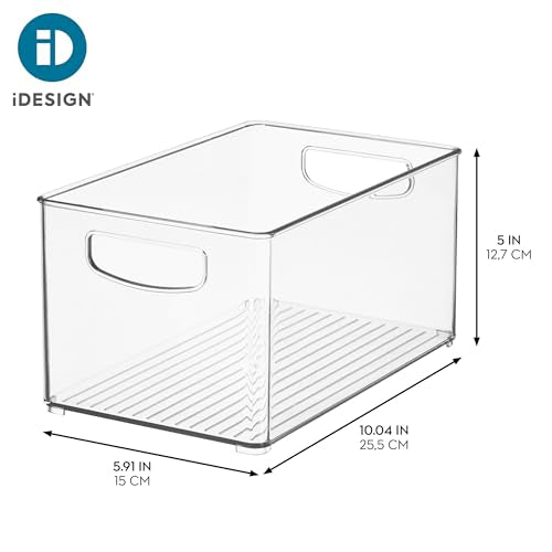 iDesign Stackable Clear Plastic Bin - Kitchen Organizers and Storage for Fridge and Pantry - style: Pack of 1