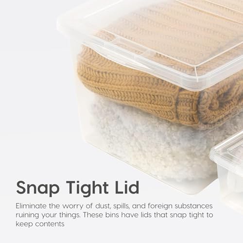 IRIS USA 6-Pack Storage Bins with Lids, 6 Quart - Crystal Clear, Shoe Boxes Stackable Containers Organize Shoes Closet Shelves, Teacher Tools Classroom Organization, Game - BPA-Free Plastic - size: 6 Qt, style: 6 Pack