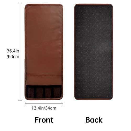 Anti-slip Sofa Armrest Bag with 5 Pockets Leather Remote Control Holder Organizer for Tablet Magazine Newspaper Glasses Earphone