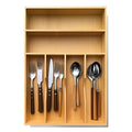 guiogc Bamboo Kitchen Drawer Organizer, 11.6" W x 17" H Silverware Utensil Tray Holder, Wood Cutlery Tray for Silverware, Flatware, Bedroom, Organization of office supplies - size: 11.6"Wx17"D(6-Slots)