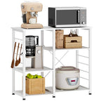 soges Kitchen Standing Baker's Rack, Utility Microwave Oven Stand, Multi-Layers Kitchen Storage Cart Workstation Shelf, Coffee Cart, White - color: White