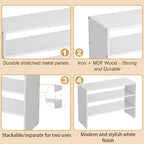 X-cosrack 3-Tier Shoe Rack for Closet, Shoe Organizer for Front Door Entrance Expandable Shoe Shelf, Stackable Iron Shoe Storage Shelves for Closets, Entryway, Hallway, Garage,White - size: 1 Pack 3 Tier