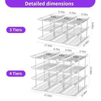 Can Organizer for Pantry, Upgraded Thickened Modular 4 Tier Combinable Can Storage and Beverage Dispenser Rack, Canned Food Organizer Holds 48 Cans, Clear Can Holders for Pantry and FridgeFridge - size: 4 Tiers-12 Pcs