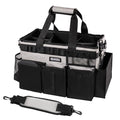 SCAVATA Wearable Cleaning Caddy Bag, Cleaning Caddy Supplies Organizer with Handle & Shoulder Straps for Housekeepers, Under Sink & Car Cleaning Tool Organizers with 4 Foldable Divider (Grey) - color: Grey