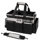 SCAVATA Wearable Cleaning Caddy Bag, Cleaning Caddy Supplies Organizer with Handle & Shoulder Straps for Housekeepers, Under Sink & Car Cleaning Tool Organizers with 4 Foldable Divider (Grey) - color: Grey