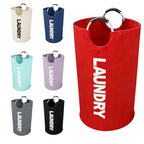 A large 90 liter laundry basket that can be folded for easy carrying. Suitable for bathrooms, laundry rooms, and travel (Red) - color: Red