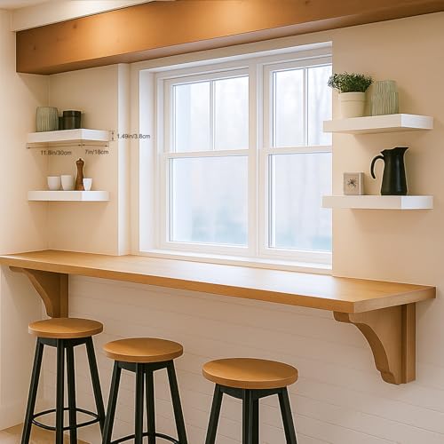 Floating Shelves for Wall, Bathroom Shelves Over Toilet, Wall Shelves & Book Shelf for Room, Hanging Shelf, Modern Wooden Wall-Mounted Small Floating Shelves, 12x7x1.5 in (White, Set of 4) - color: White, size: 12"(set of 4)