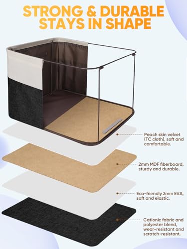 BALEINE 2 Pack Fabric Closet Storage Bins for Shelves, Linen Closet Organizers and Storage, Decorative Baskets for Organizing, Shelf, Clothes, Home, Office (Black, 15"x11"x9.5") - color: Black, size: 2PCS/Large-15x11x9.5
