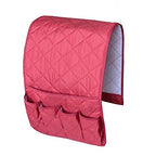 IPENNY Couch Sofa Armrest Organiser Chair TV Remote Holder Bed Storage Pocket Bag for Cellphone Tablet Notepad Book Magazines DVD Eyewears Drinker Snacks Holder Pouch - color: Red (5 pockets)