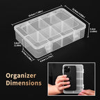 QUEFE 4 Pack 8 Grids Bead Organizers and Storage Tackle Box Organizer Plastic Organizer Box with Removable Dividers or Candies Snacks Electronics Jewelry Small Parts - size: 4pcs