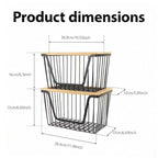 2 Pack Onion and Potato Storage Bins, Stackable Pantry Organizers Storage, Large Wire Storage Basket for Onion, Potato, Fruit, Vegetables