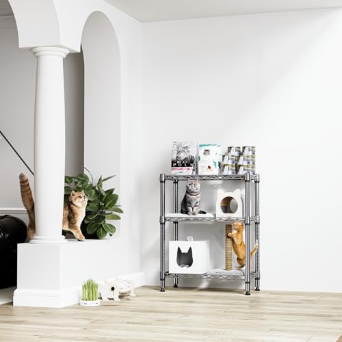 M MZG 750 lbs 3 Tier Shelf Metal Storage Shelves Wire Rack Closet Organizers for Garage Kitchen Bathroom Laundry Chrome 11.8" D x 25.6" W x 31.5" H - color: Chrome, size: 3 tier, 11.8" D x 25.6" W x 31.5" H