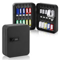 KYODOLED 20 Key Storage Lock Box with Code, Key Cabinet Organizer Wall Mount with Combination Lock, Hooks & Labels for Home, Office & Rental Properties, 7.87 x 6.3 x 3.14 in, Black - color: Black With Combination Lock