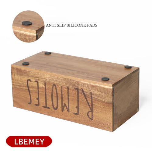 LBEMEY Acacia Wood Remote Control Holder, TV Remote Holder, Remote Organizer for Table,Home,Living room, bedroom for Wooden Remote Box (Brown, L,for 5+ Remote Controls) - size: L,for 5+ Remote Controls
