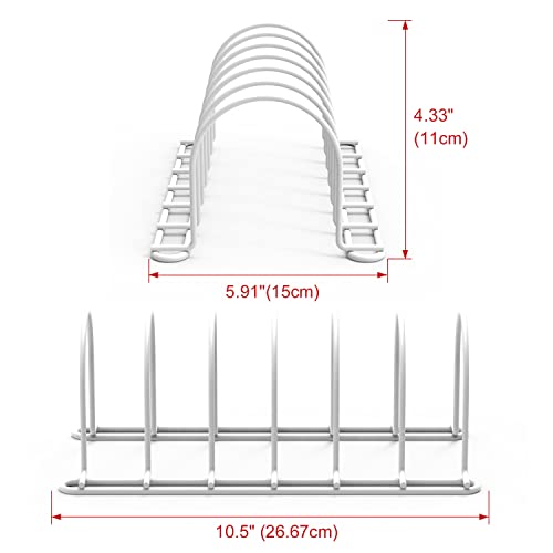 JAQ Plate Rack for Cabinet, 10.5" Vertical Dish Organizer for Plates, Pot Lids, Cutting Boards & Baking Sheets, Metal Kitchen Cabinet Organizer (1-Pack, White) - color: White /pot lids holder (6 slot)