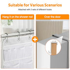 MISSLO Hanging Mesh Pockets Hold 340oz/1000ml Shampoo Shower Organizer with Over the Door Hooks