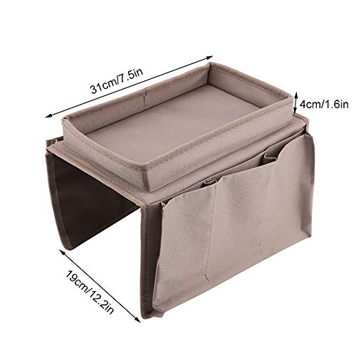 Armchair Caddy, Couch Caddy Chair Side Pocket Organizer Arm Chair Organizer Chair Arm Organizer Sofa Remote Control Holder(Brown) - color: Brown