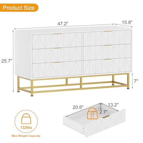 6 Drawer Fabric Dresser Organizer Chest - Small Storage Drawers for Bedroom, Closet and Living Room, Compact Clothing Storage Solution, Modern Narrow Nightstand End Table, White - color: 6 Drawer-white