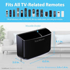 TotalMount Hole-Free Remote Holder – Eliminates Need to Drill Holes in Your Wall (Premium Black Holder for 2 or 3 Remotes) - color: Standard Black
