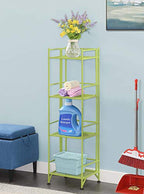 Convenience Concepts Xtra Storage 4-Tier Folding Metal Shelf, Lime - color: Lime