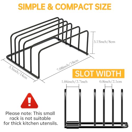 Kitchen Cutting Board Organizer Rack, 5-Slot Storage Holder for Boards, Bakeware, Cookie Sheets (2pc Black) - color: 2pc Black