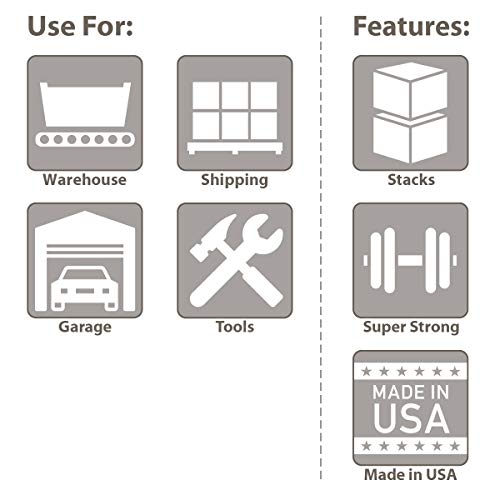 Buckhorn SW241507F101000 Plastic Straight Wall Storage Container Tote, (24-Inch x 15-Inch x 7-1/2-Inch), light grey - size: 24" x 15" x 7.5"