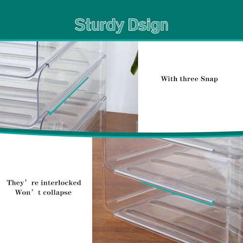 4 Tier Stackable A4 Paper Trays, Office Desk File Holder, Tidy File Document Letter Book Paper Organizer (4 Tiers,Clear) - color: Clear, size: 4 tiers