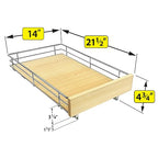 LYNK PROFESSIONAL® SELECT™ Slide Out Cabinet Organizer Pull Out Drawer, 14" x 21" Pull Out Cabinet Organizer – Pull Out Shelves for Kitchen Cabinets – Roll Out - Lifetime Ltd. Warranty, Wood Chrome - size: 14" W x 21" D - 1 Tier