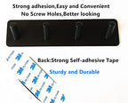 Key Holder for Wall - Adhesive Key Hooks with 4 Hooks, Heavy Duty Stainless Steel, Black, No Screw Holes