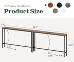 SUPERJARE 78.8 inch Narrow Console Table with Outlet, Sofa Tables, Behind Couch Table, Long Entryway Tables with Charging Station, for Living Room, Rustic Brown - color: Rustic Brown, size: 5.7''D x 78.7''W x 29.7''H