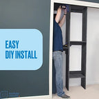 Modular Closets Vista Collection Double Hanging Wood Closet Organizer Unit (Grey, 21" Wide) - color: Grey, size: 21" Wide