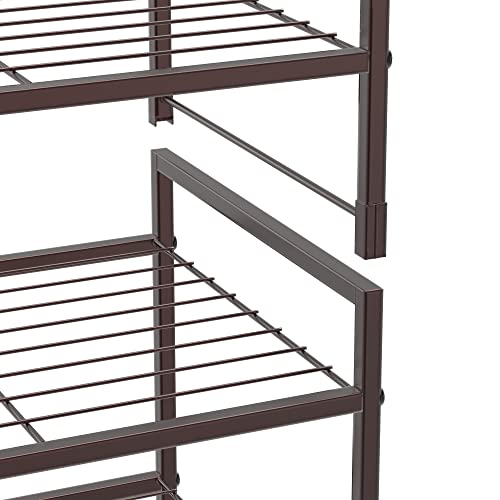 Simple Houseware 3-Tier Stackable Shoes Rack Storage Shelf, Bronze - color: Bronze, style: Wired Grid Panel