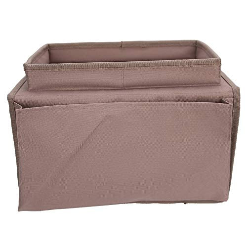 Sofa Armrest Organizer Caddy, 4 Pockets Couch Armchair Caddy TV Remote Control Holder Armchair Couch Bag with Cup Holder Tray for Snacks Glasses Smartphone Magazines(11.8x7.1x7.1in-Brown)