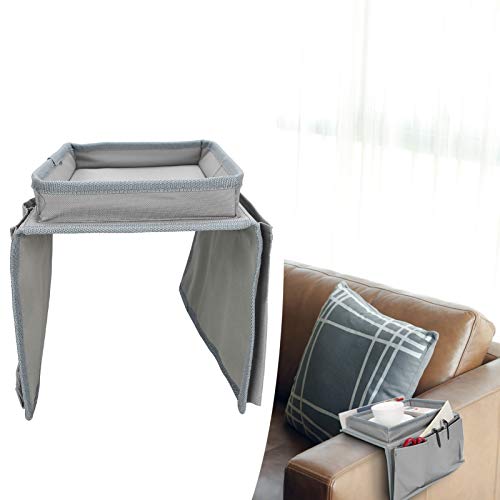 Shanrya Sofa Armrest Organizer Caddy, 4 Pockets Couch Armchair Caddy TV Gray