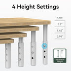 Bamboo Monitor Stand Riser, 4 Adjustable Height, Laptop Stand with Airflow Vents, Desk Organizer for Computer, PC, Printer (Natural)