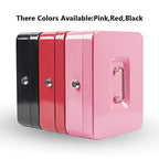 KYODOLED Large Metal Cash Box with Money Tray and Lock,Money Box with Cash Tray,Cash Drawer,9.84"x 7.87"x 3.54" Pink Large - color: Pink, size: Large