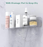 Shower shelves, Adhesive Clear Acrylic Bathroom Shower caddy Organizer, Transparent No Drilling Wall Mount Bathroom Storage - color: Clear-Long-1 Pack