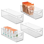 iDesign Plastic Stackable Pantry Bin for Kitchen Cabinets or Fridge, Set of 4, Clear, Made in USA - style: Pack of 4