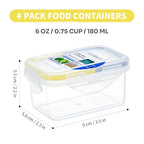 KIGI Small Plastic Food Storage Container Set for Snack, Puree, Lunch & Meal Prep, BPA-Free, Airtight lids, Leak-Proof Mini Bento box (0.75 Cup, 8 Piece Set) - size: 0.75 cup (8-Piece) B